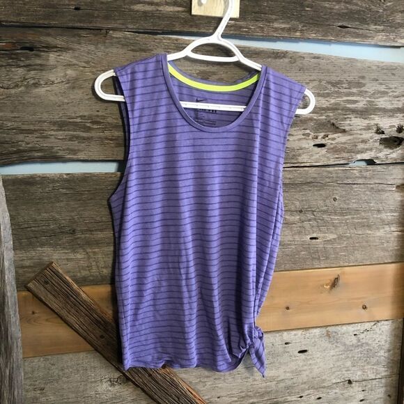 nike Size Small Purple Stripe Sleeveless Workout Top - Picture 1 of 5